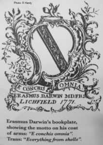 Erasmus Darwin Bookplate as reproduced in Erasmus Darwin House, Lichfield